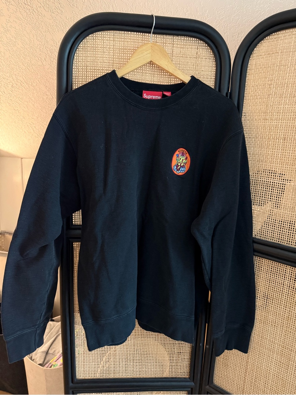 Supreme Black Crewneck Large